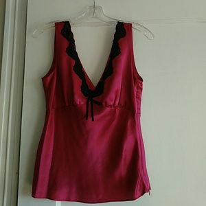Cherry Red Kenneth Cole 100% Silk Top NWOT